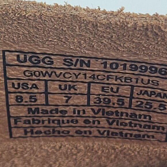 UGG Women's Brown Suede Peep Toe High Heel Ankle Boots S/N 1019996 US Size 8.5 - Picture 9 of 9